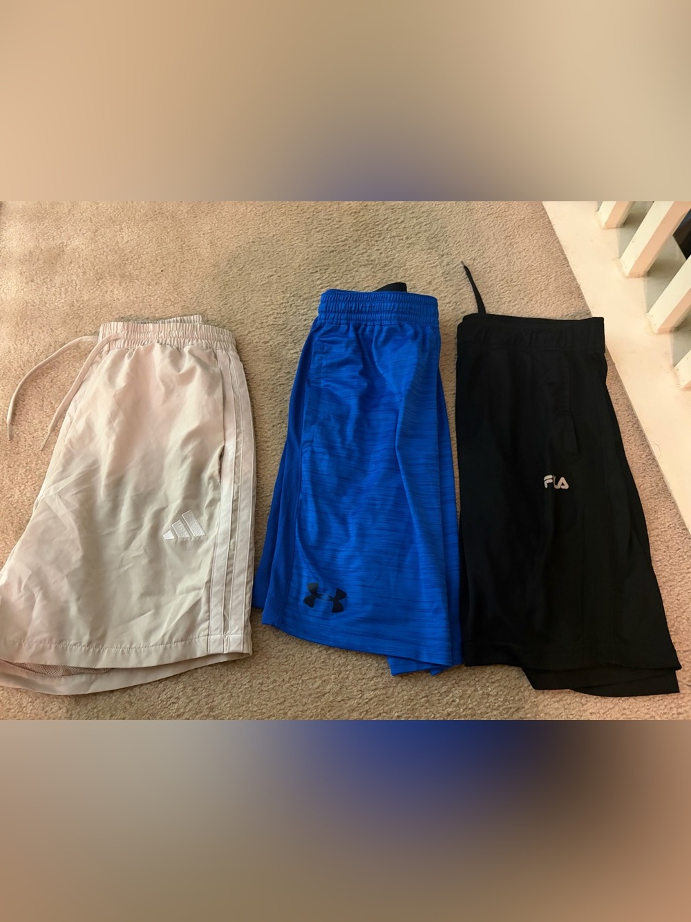 Mens under Armour adidas Boys' Blue  black tan white Athletic Shorts bundle